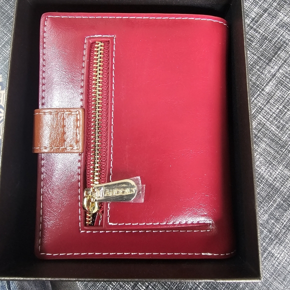 NIB ANDOILT Wallets Genuine Leather Small Bifold Wallet RFID Blocking - Picture 2 of 11